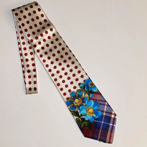 Kenzo‎ Silk Floral Polka Dot Tie